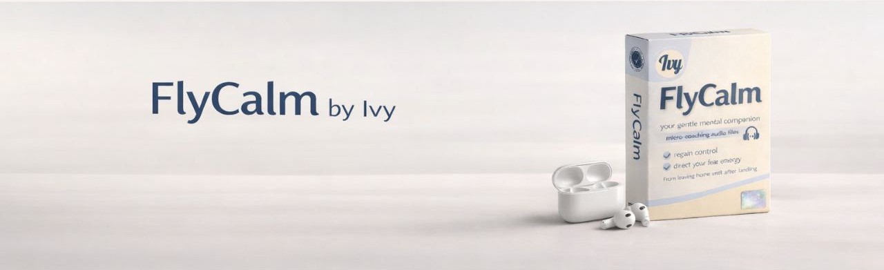 FlyCalm by Ivy product box and earbuds