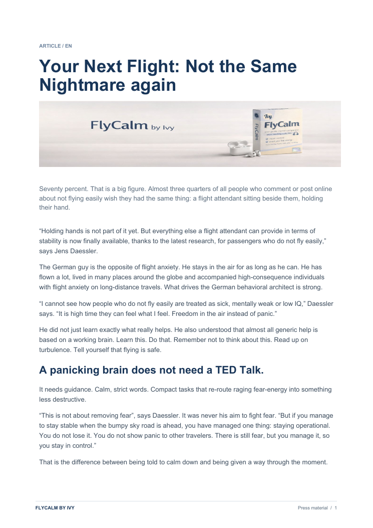 First page preview of Your Next Flight PDF